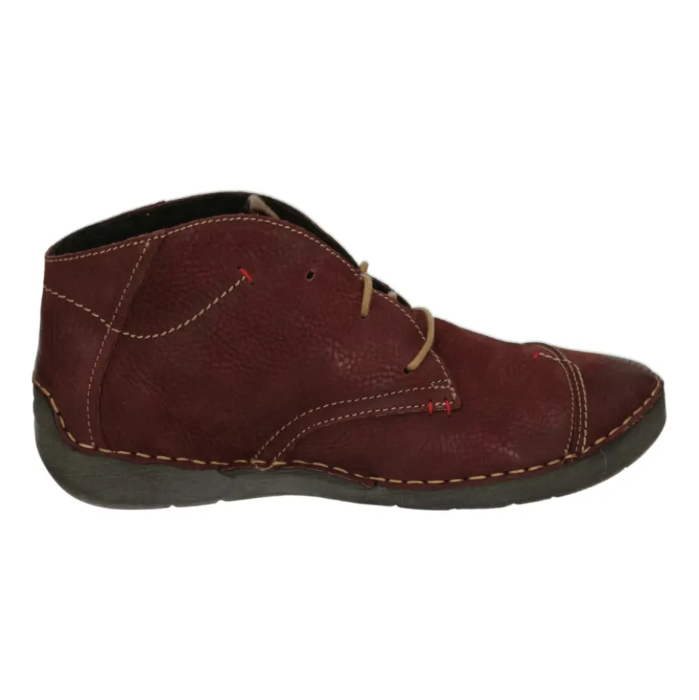 Sporty Bordeaux Læder Sneakers