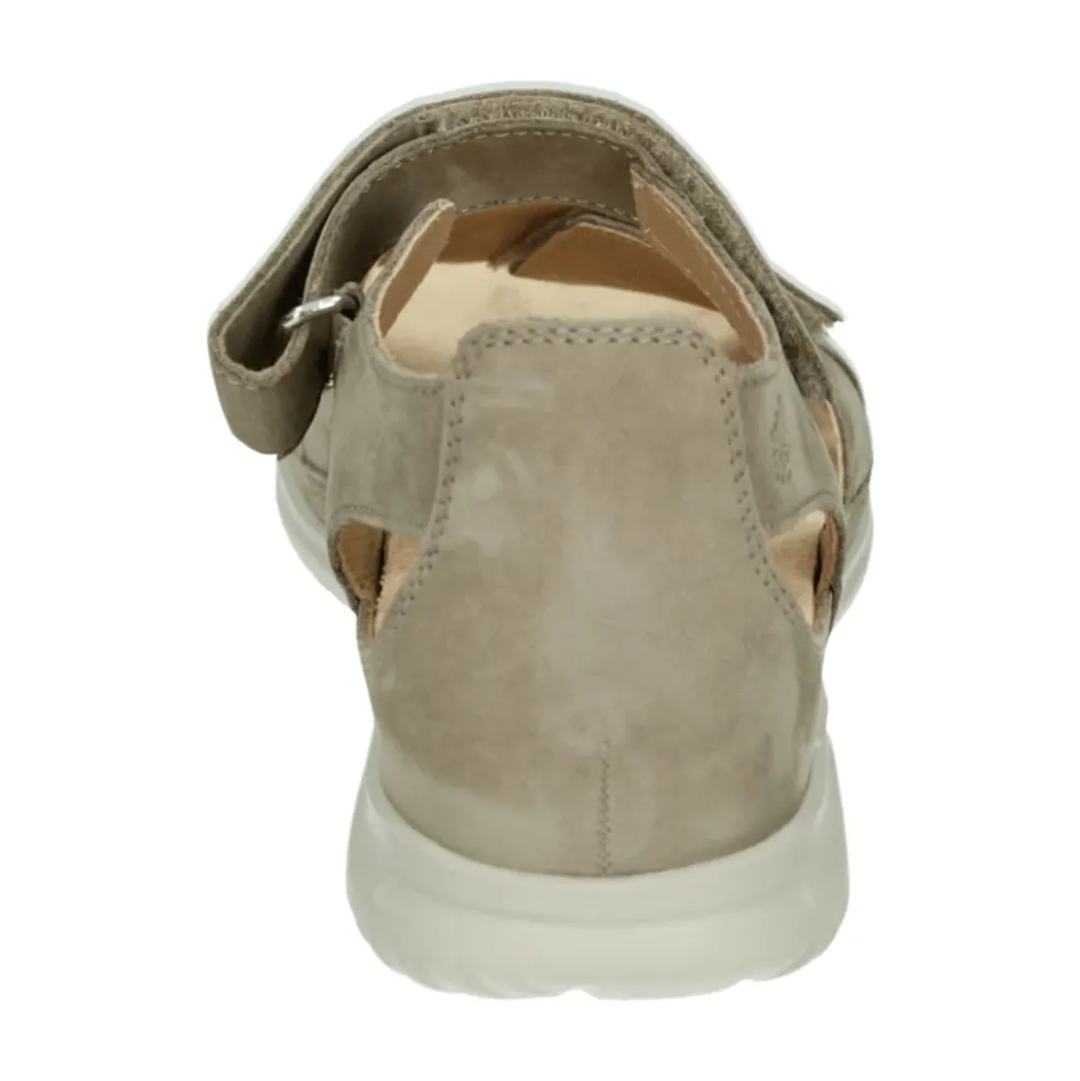 Sporty Damesandaler Taupe Nubuck