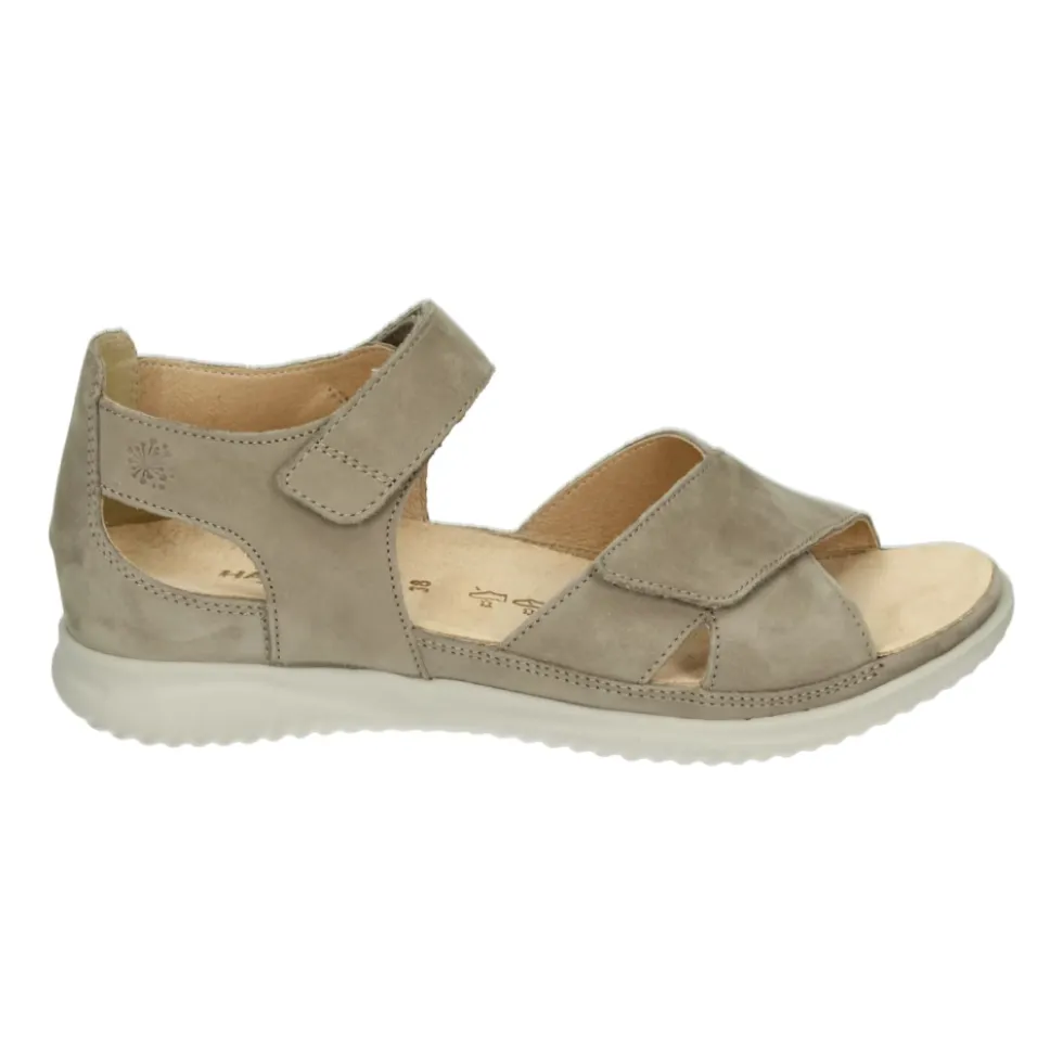 Sporty Damesandaler Taupe Nubuck