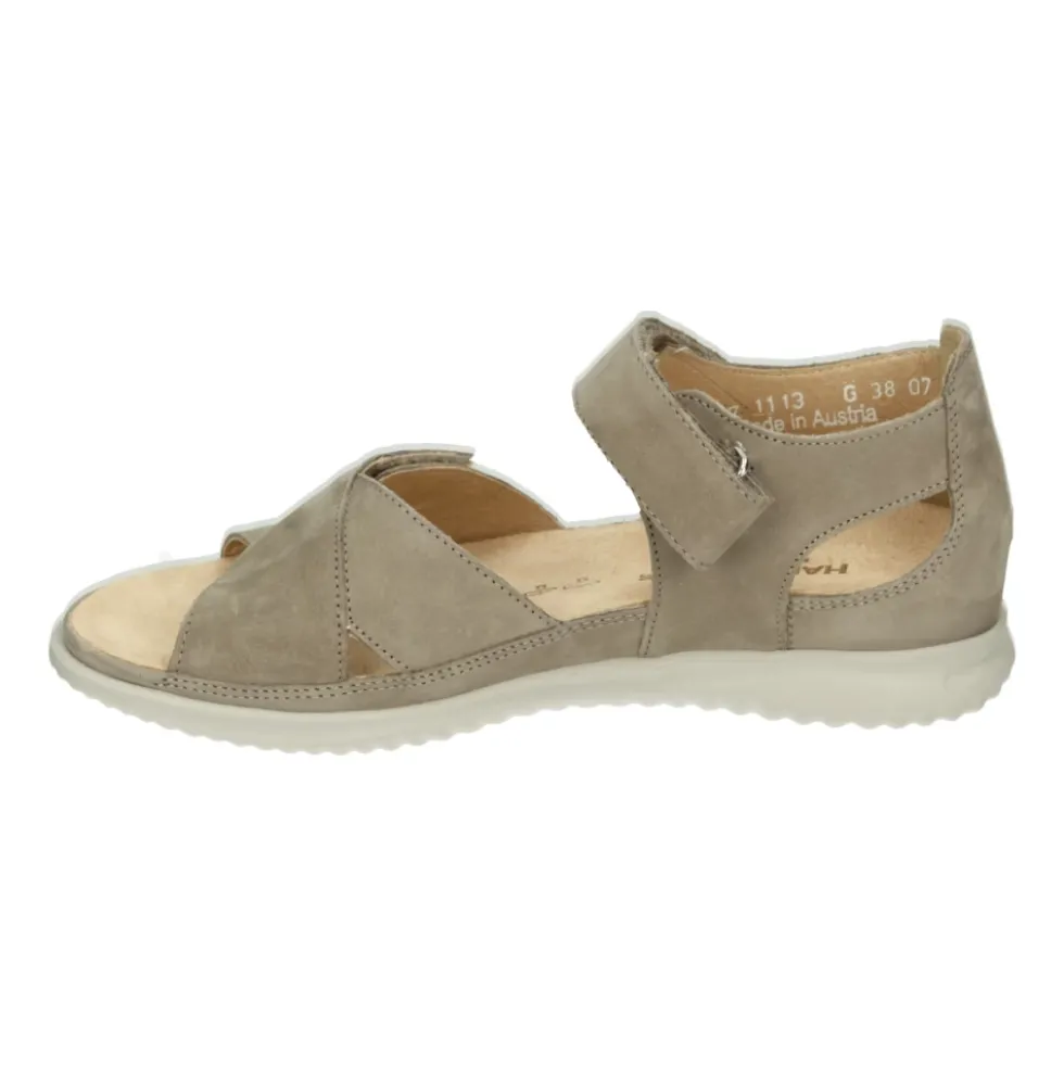 Sporty Damesandaler Taupe Nubuck