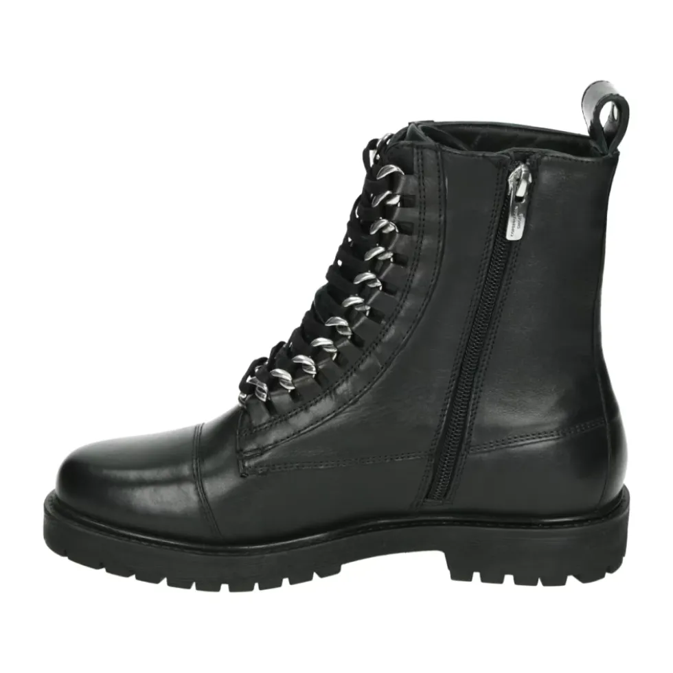 Sporty Sort Læder Sneakers ROCK 21