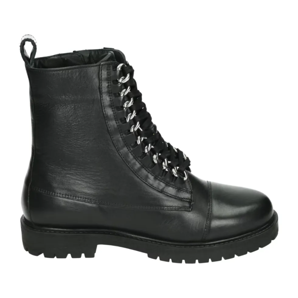 Sporty Sort Læder Sneakers ROCK 21
