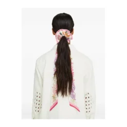 Spring Print Silk Scrunchie With Mini Bandeau