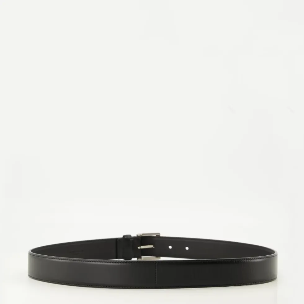 Square Buckle Leather Belt