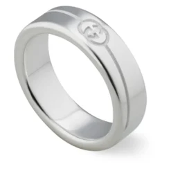 Sterlingsølvring med Interlocking G-logo