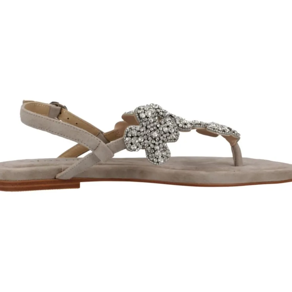 Stilfulde flade sandaler med sten