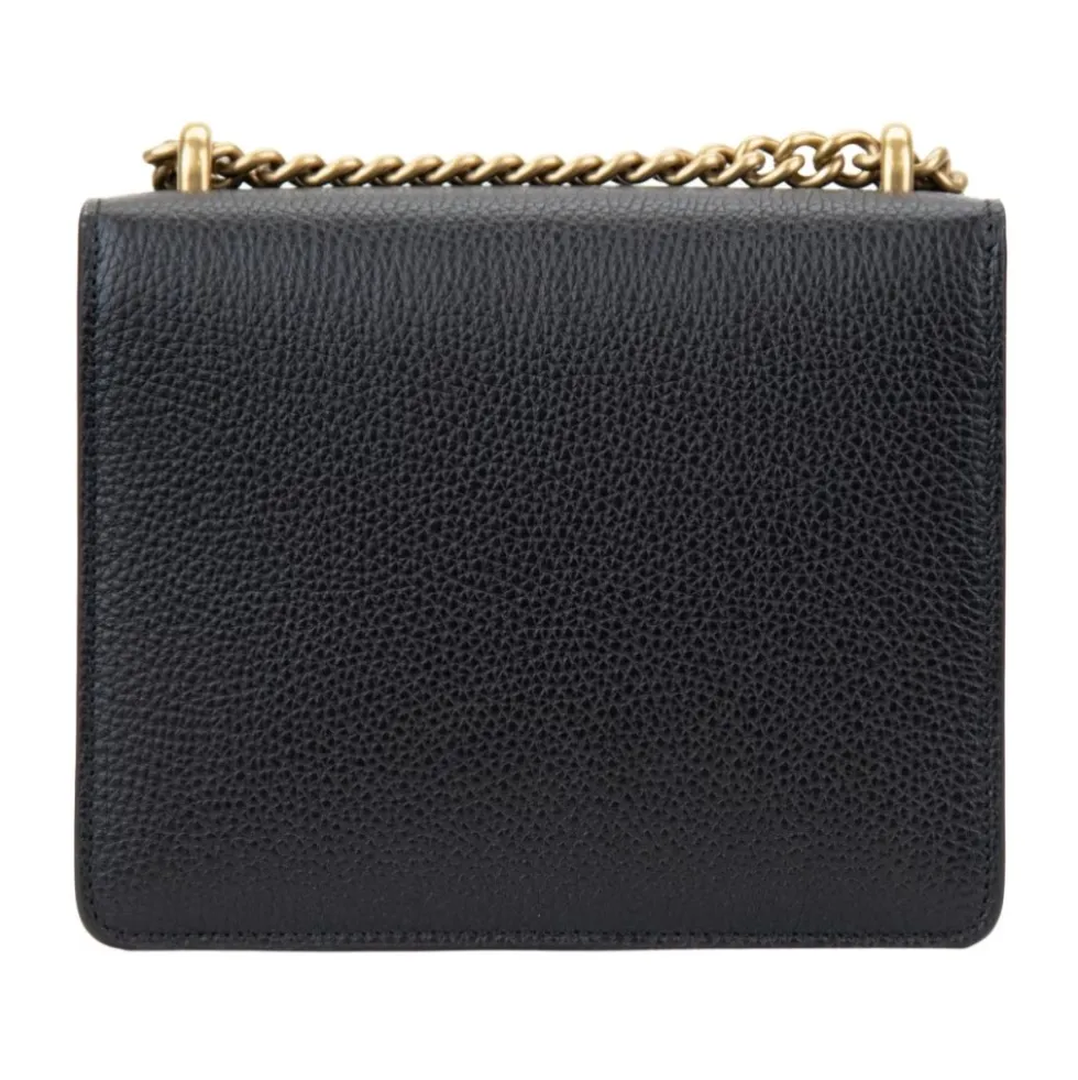 Stilfuld læder crossbody taske med kæde