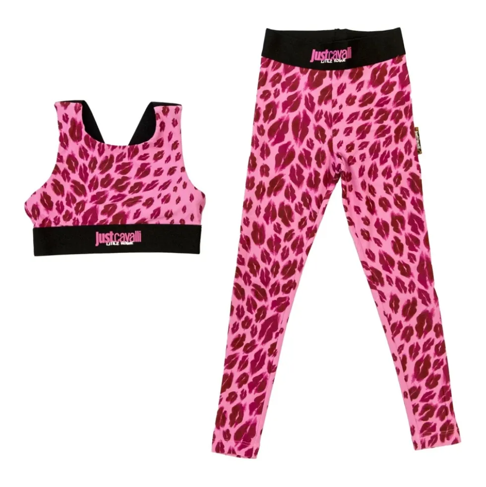 Sæt med logotop og elastiske leggings