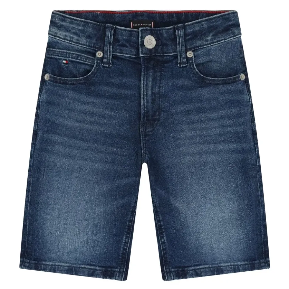 Straight Dark Denim Short