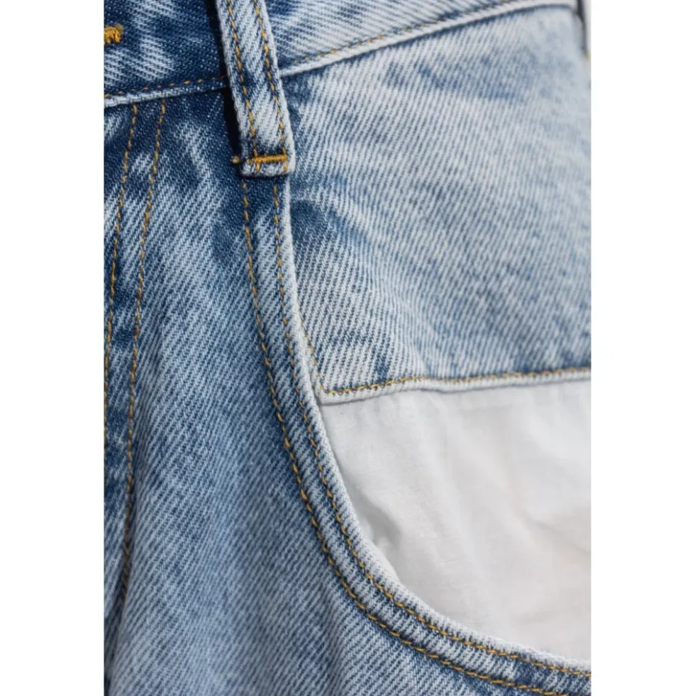 Straight Jeans Med Kontrasterende Lommer