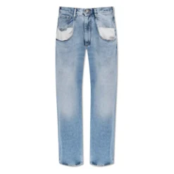 Straight Jeans Med Kontrasterende Lommer