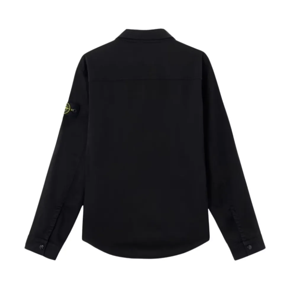 Stretch Cotton Satin Overshirt