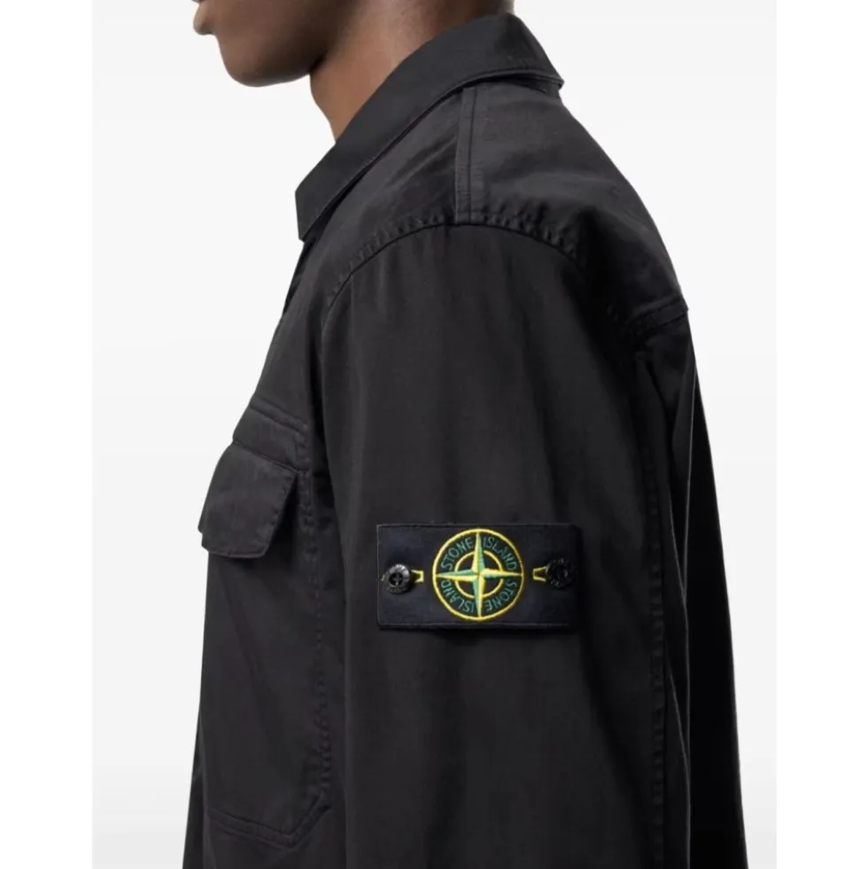Stretch Cotton Satin Overshirt