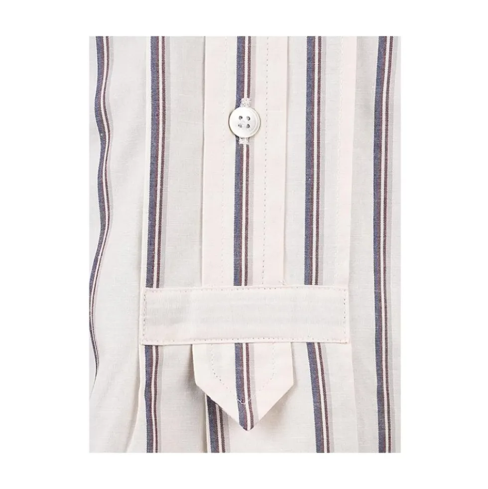 Stribet Creme Chemise