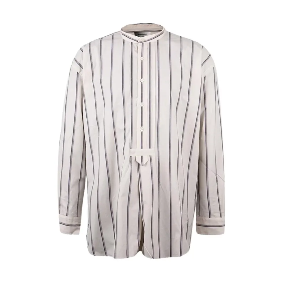 Stribet Creme Chemise