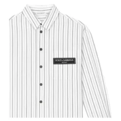 Stribet poplin skjorte