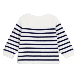 Stribet Pullover i Uld og Bomuld