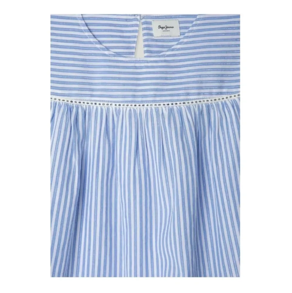 Stribet sommerfuglærmebluse