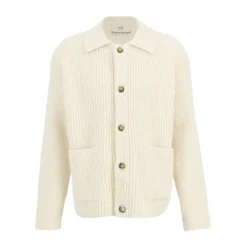 Strikket cardigan med brandede knapper