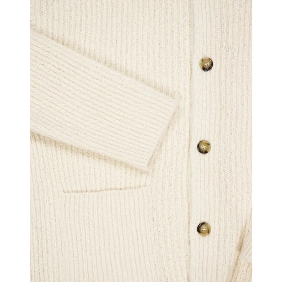 Strikket cardigan med brandede knapper
