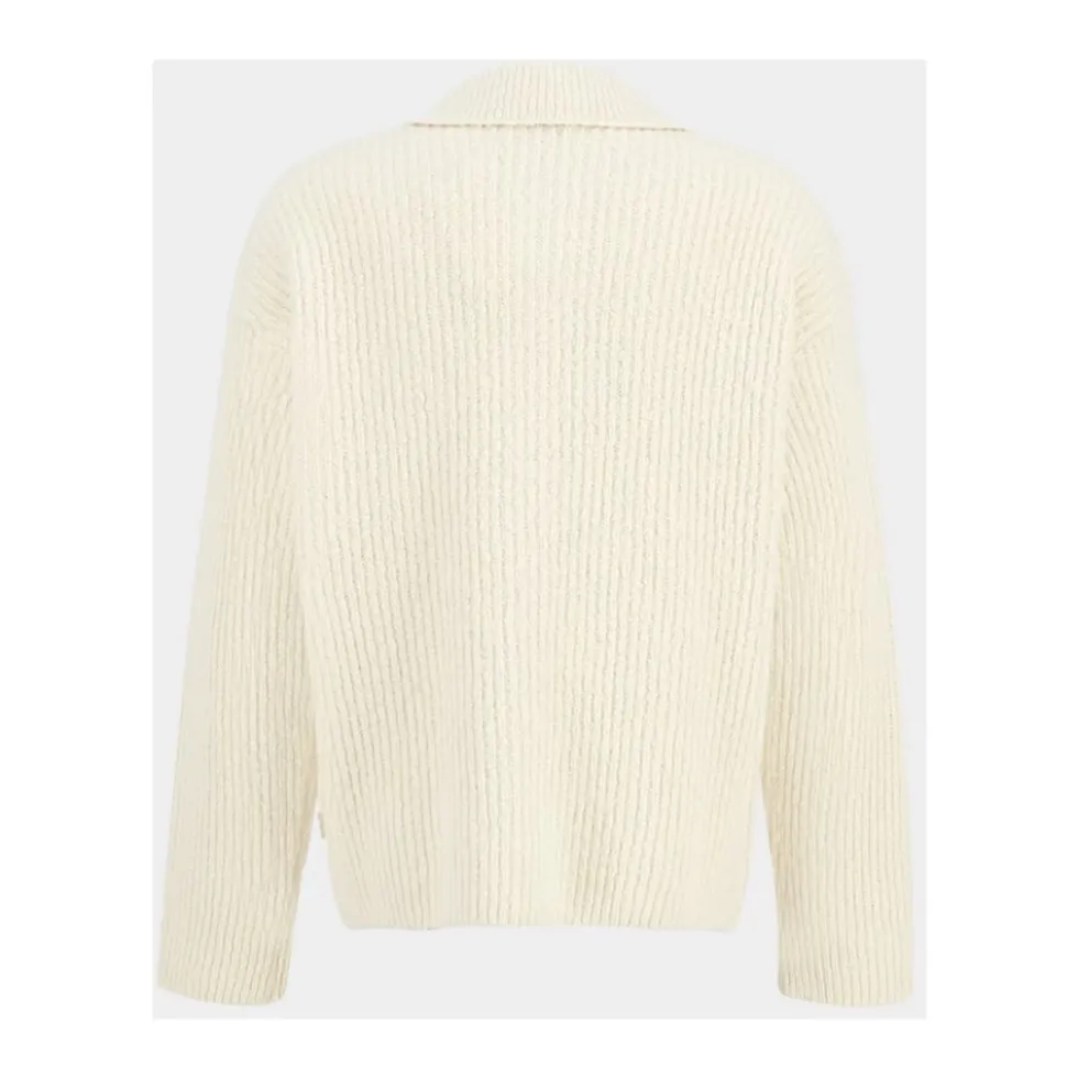 Strikket cardigan med brandede knapper