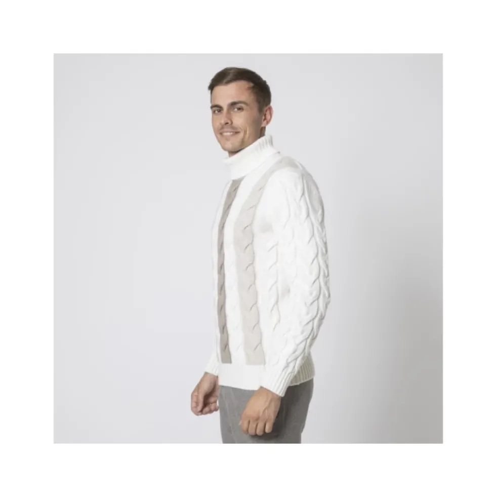 Strikket sweater med rullekrave