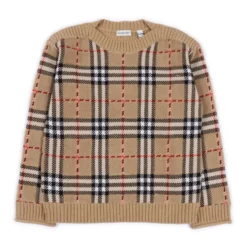 Strikket sweater med tern