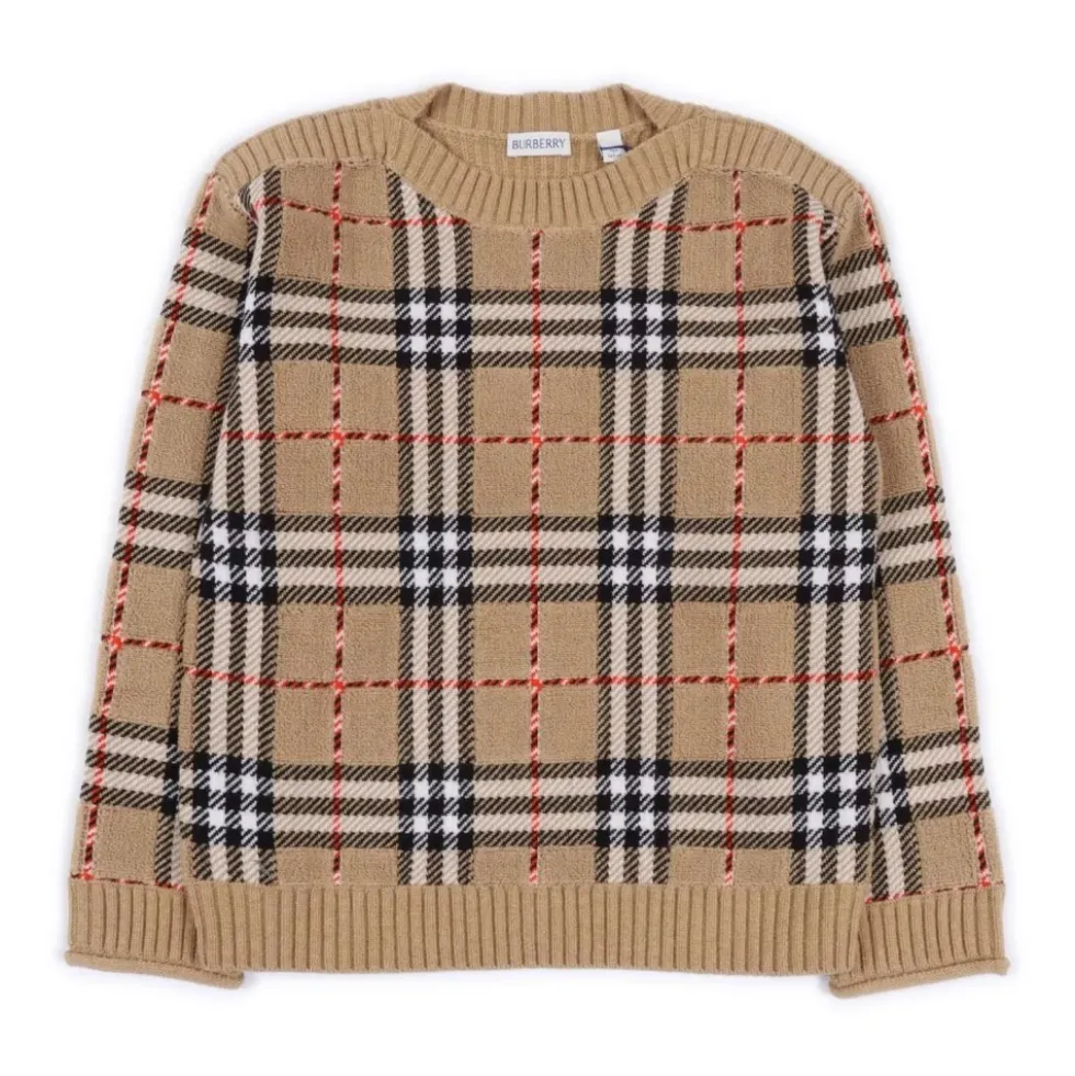 Strikket sweater med tern
