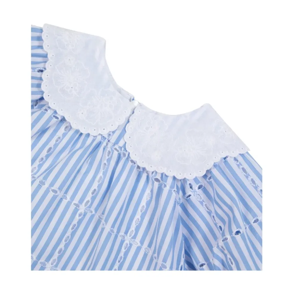Striped Broderie Dress