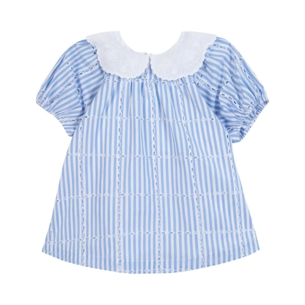 Striped Broderie Dress