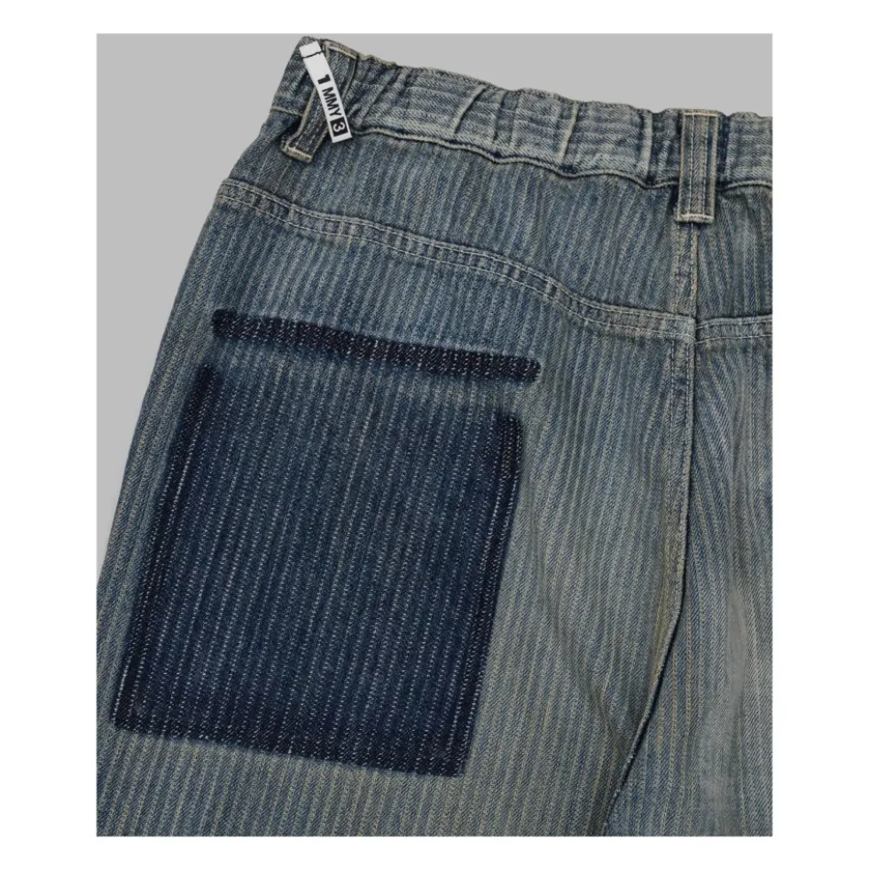 Stripe Patchwork Jeans