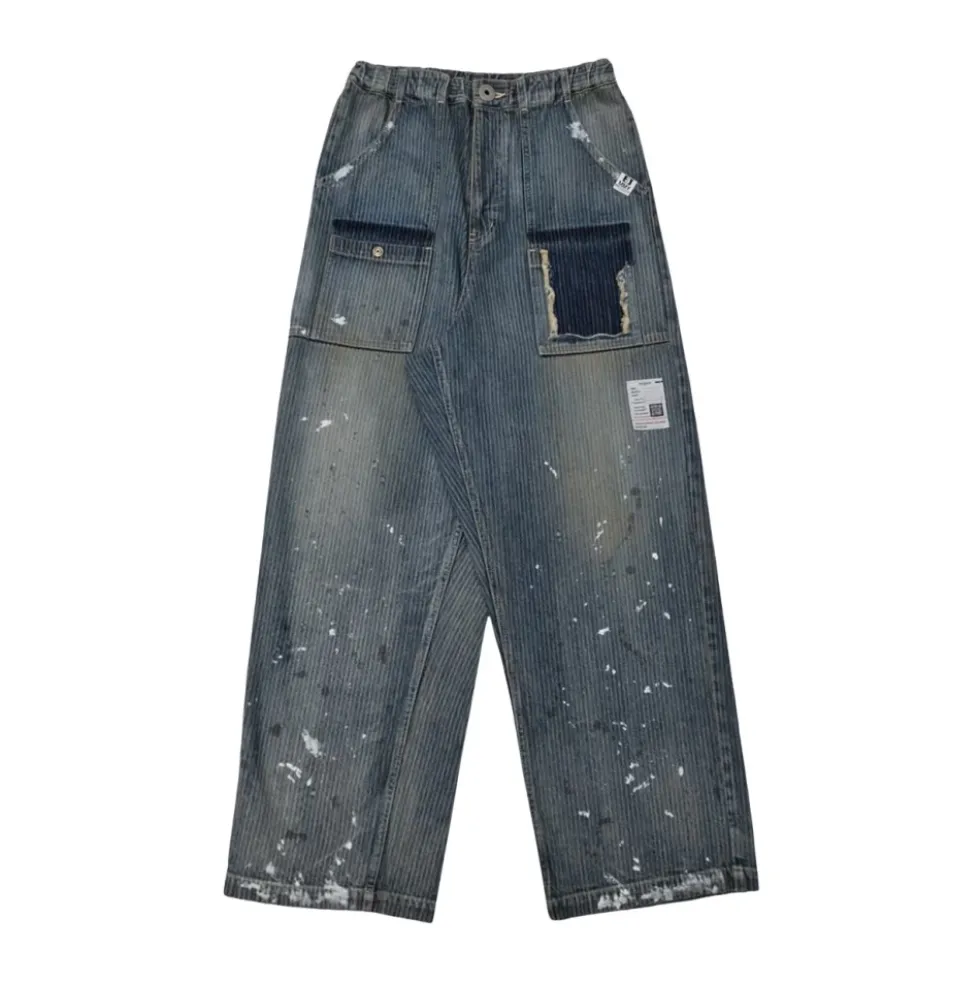 Stripe Patchwork Jeans