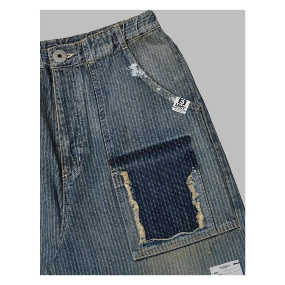 Stripe Patchwork Jeans