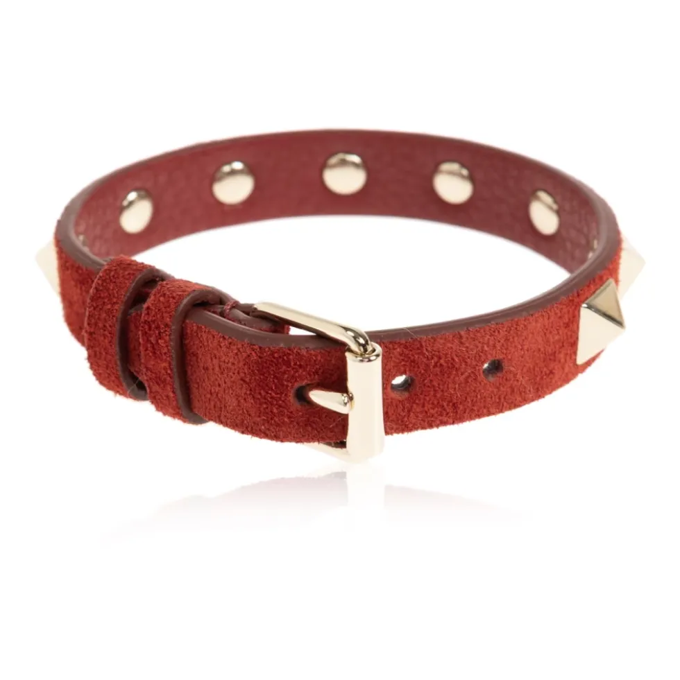 Suede Bracelet With Studs