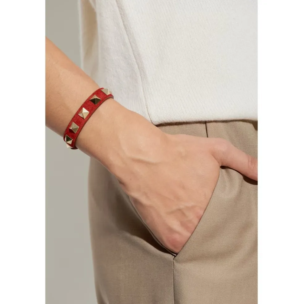 Suede Bracelet With Studs