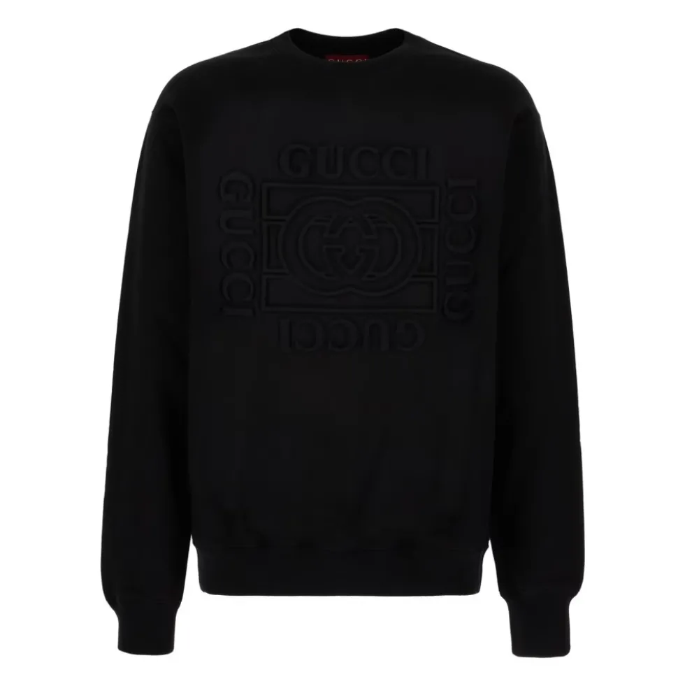Sweatshirt i børstet bomuldsjersey