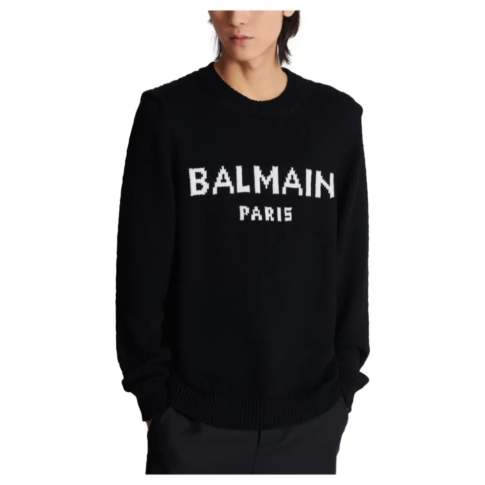 Sweatshirt med rund hals og logo