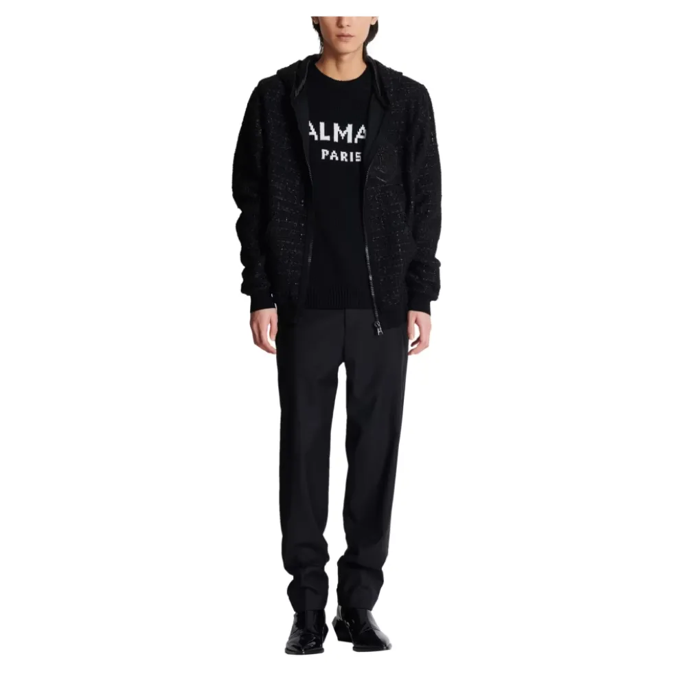 Sweatshirt med rund hals og logo