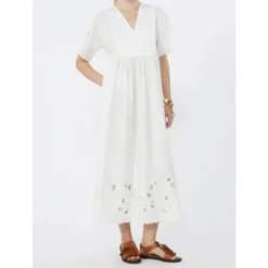 Tartufo Scalloped Eyelet Cotton Poplin Dress