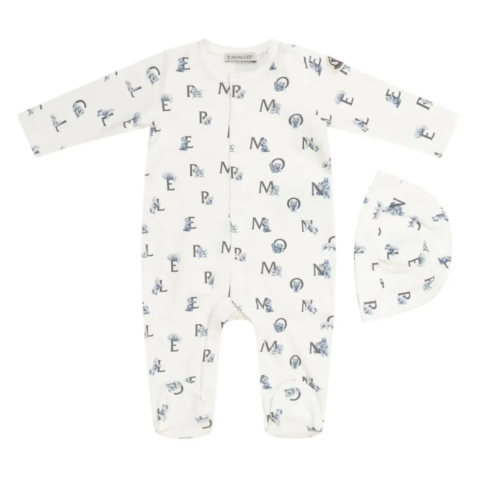 Teddy Bear Logo Print Cotton Set