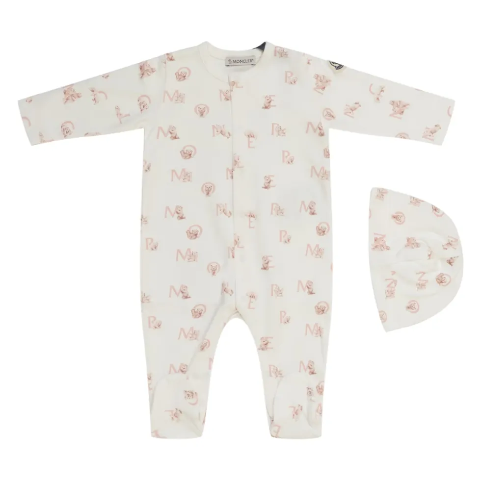 Teddy Bear Logo Print Cotton Set