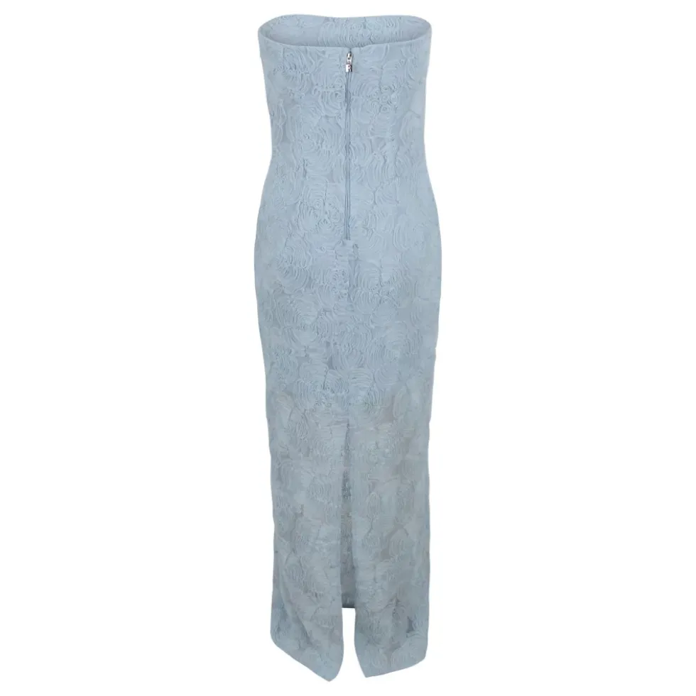 Textured Mesh Floral Tube Dress