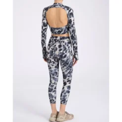 Training Langærmet Crop Top med Print