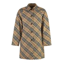 Trenchcoat med ternet motiv
