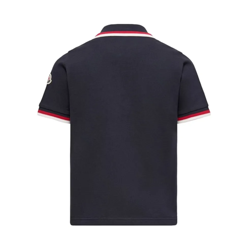 Tricolour Trim Cotton Piquet Polo