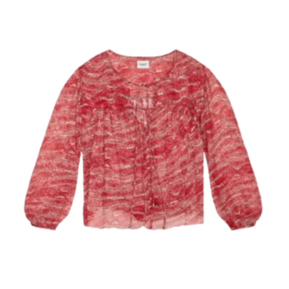 Trykt Chiffon Rynket Top