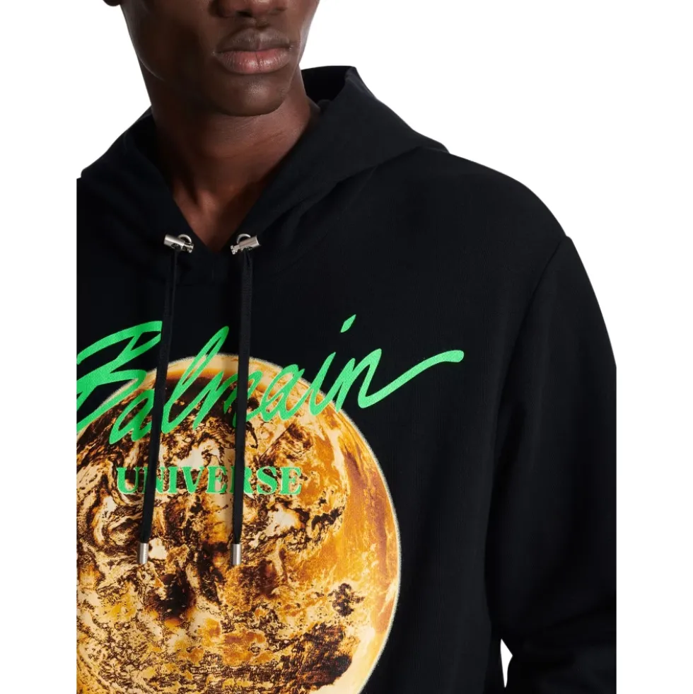 Trykt Universe logo og planet hættetrøje