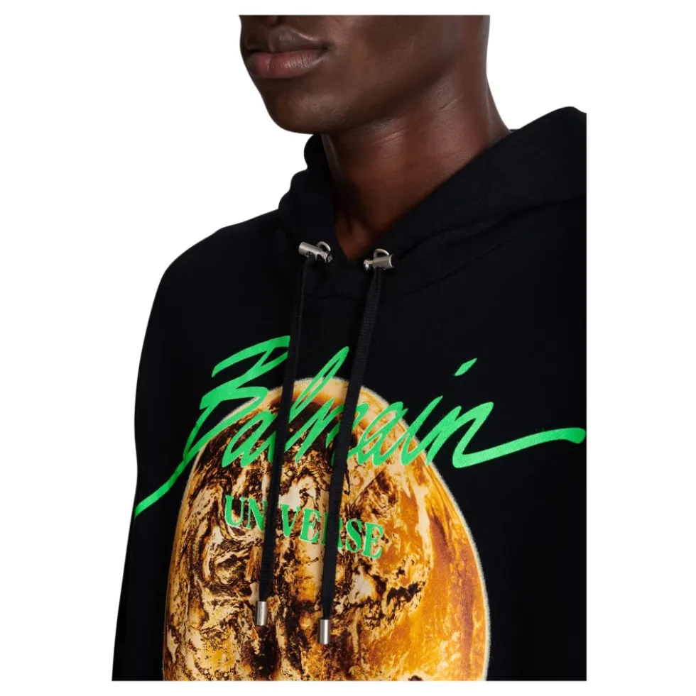 Trykt Universe logo og planet hættetrøje