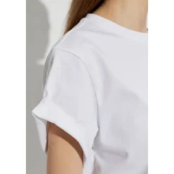 T-shirt med opsmøgede ærmer