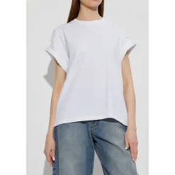 T-shirt med opsmøgede ærmer